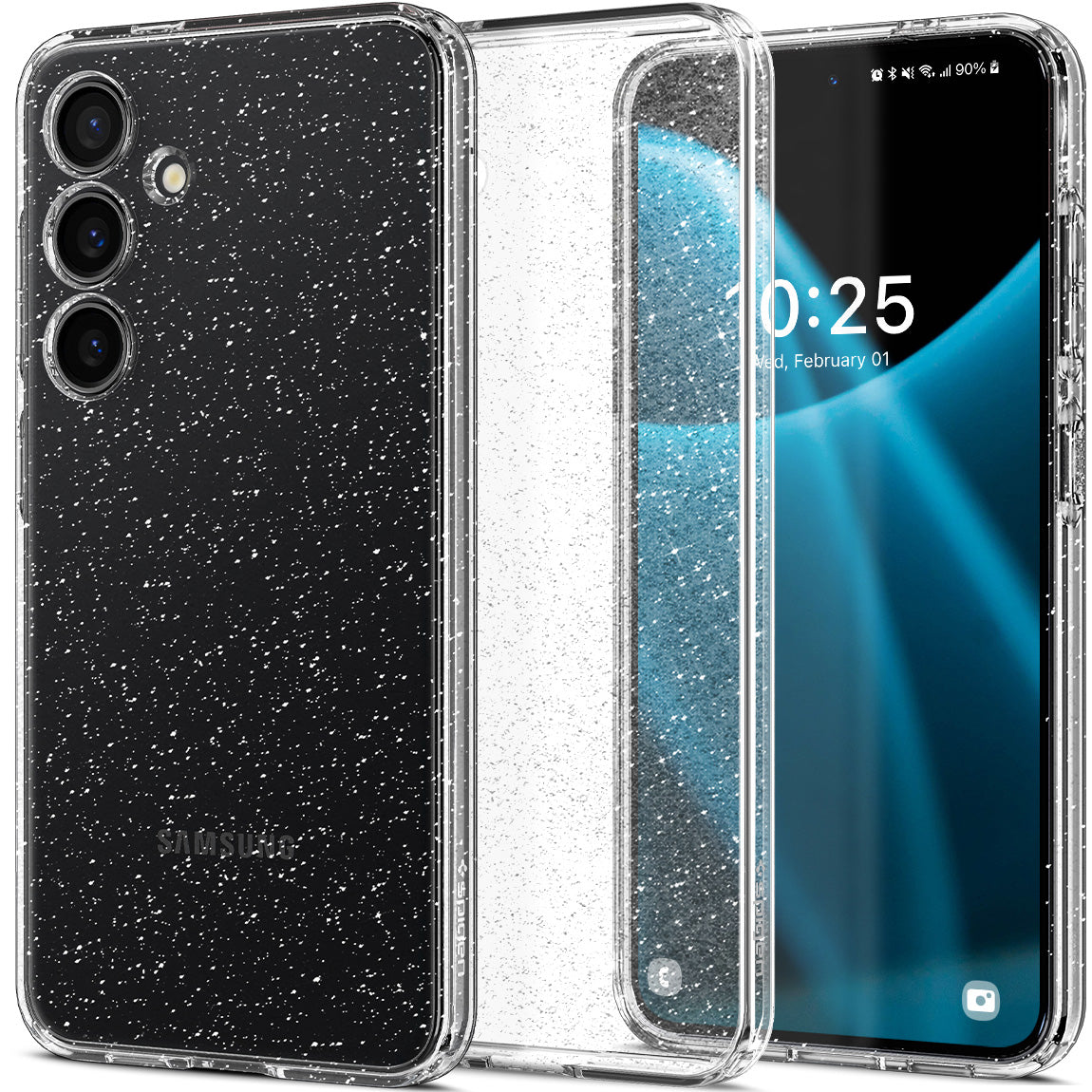 Schutzhülle für Galaxy S24, Spigen Liquid Crystal Glitter, Transparent mit Glitzer