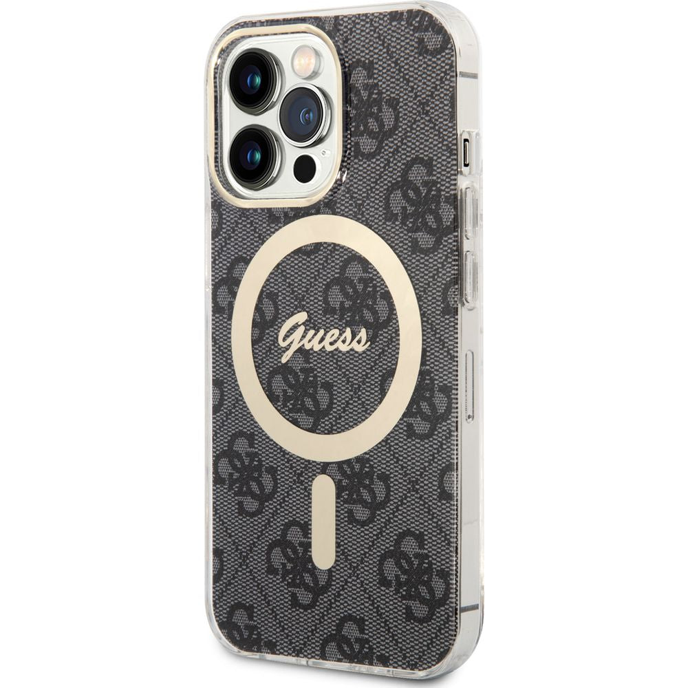 Guess Hardcase 4G MagSafe Tasche für iPhone 13 Pro, Schwarz