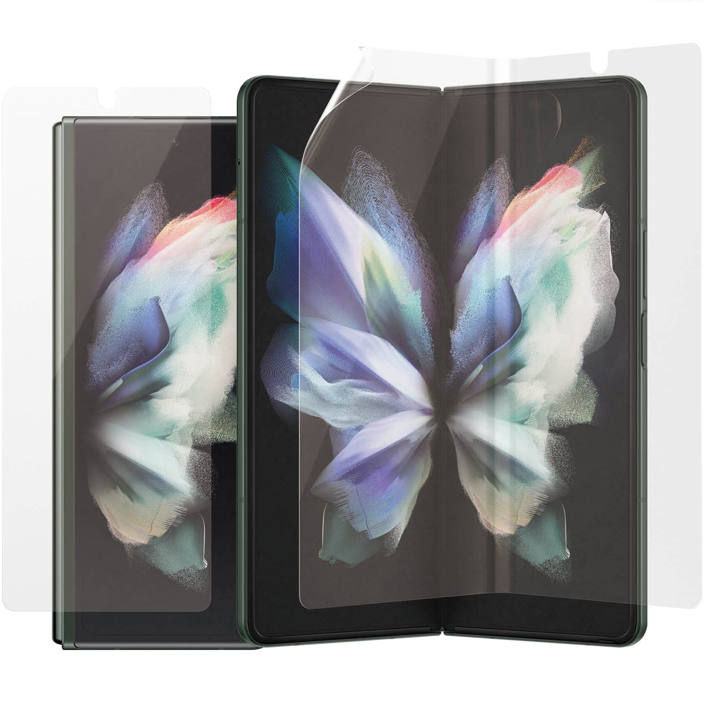 Set aus Folie PanzerGlass Ultra-Wide Fit TPU und gehärtetem Glas Classic Fit Glass für Galaxy Z Fold4