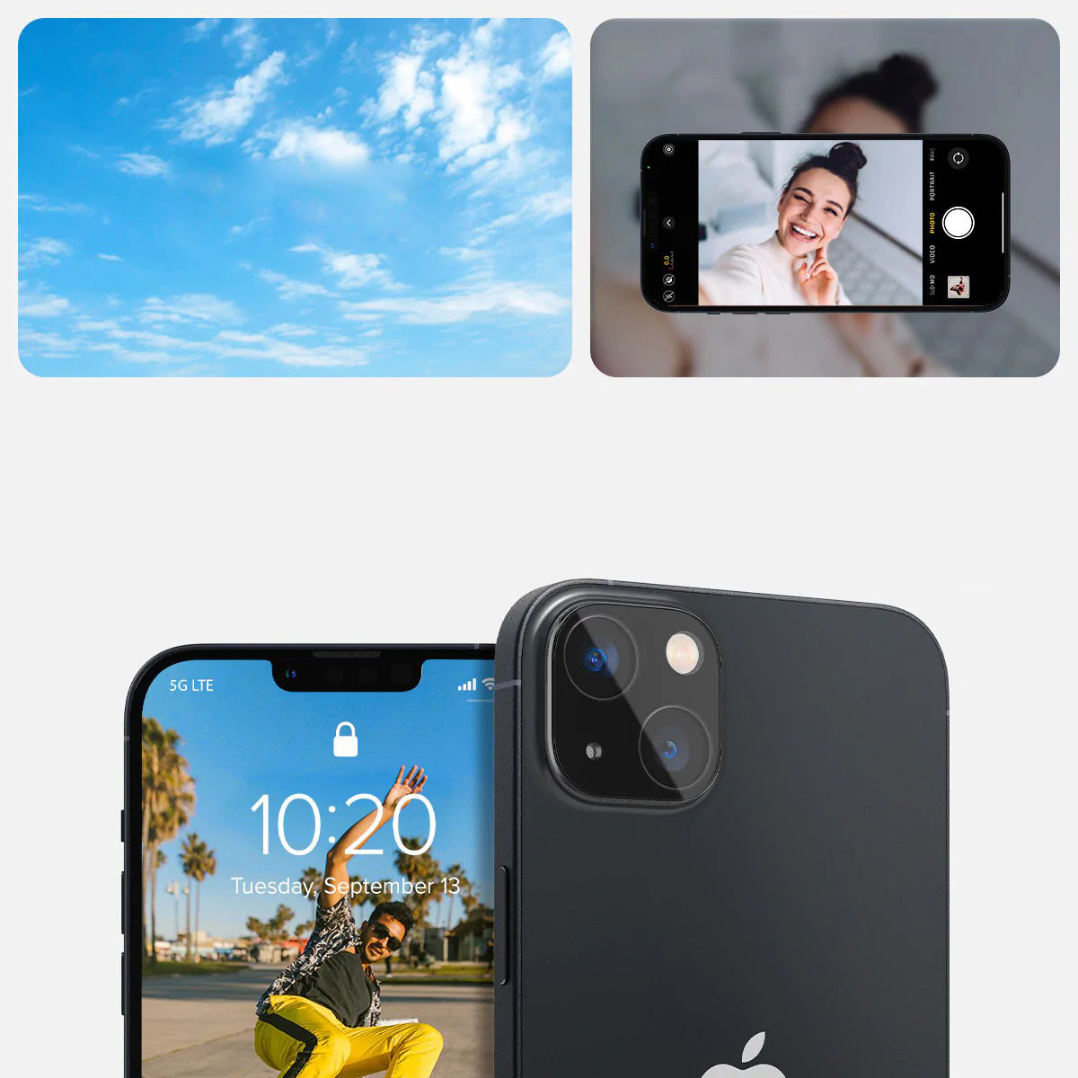 Glas für die Kamera Spigen Glas.tR Optik 2-Pack für iPhone 14 / 14 Plus, Schwarz