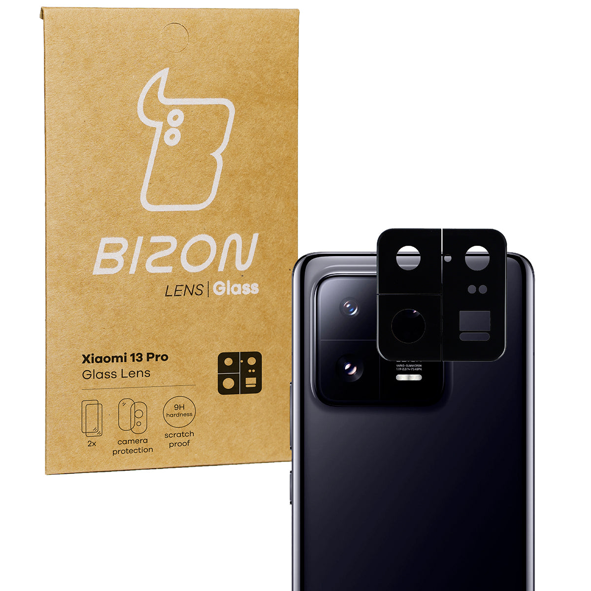 Glas für die Kamera Bizon Glass Lens für Xiaomi 13 Pro, 2 Stück