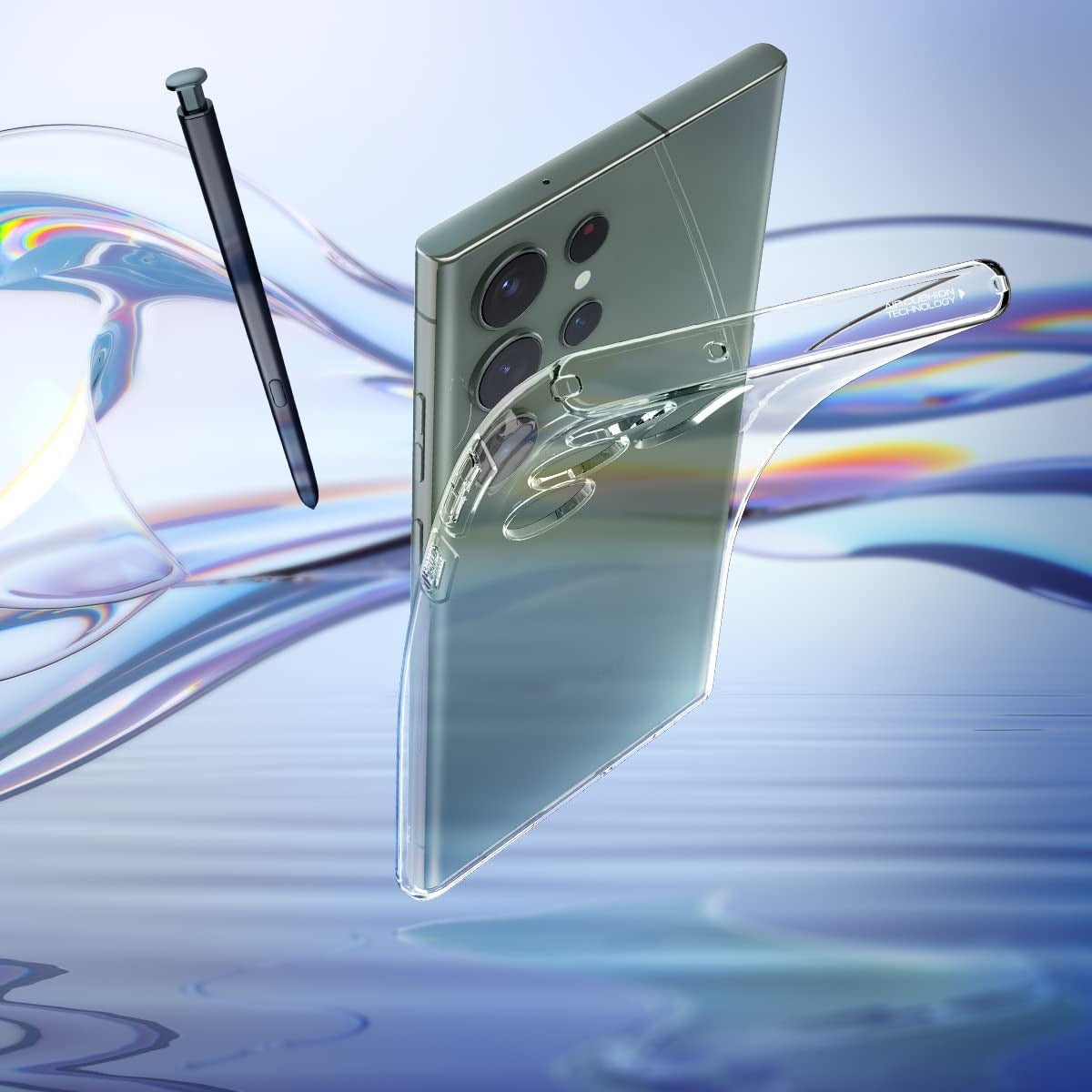 Schutzhülle Spigen Liquid Crystal für Galaxy S23 Ultra, Transparent