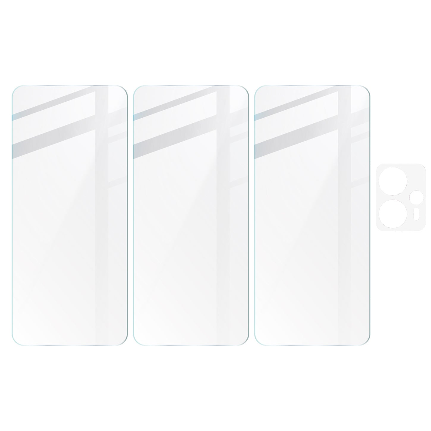 Gehärtetes Glas Bizon Glass Clear 2 - 3 Stück + Kameraschutz, Moto G13/G23 4G