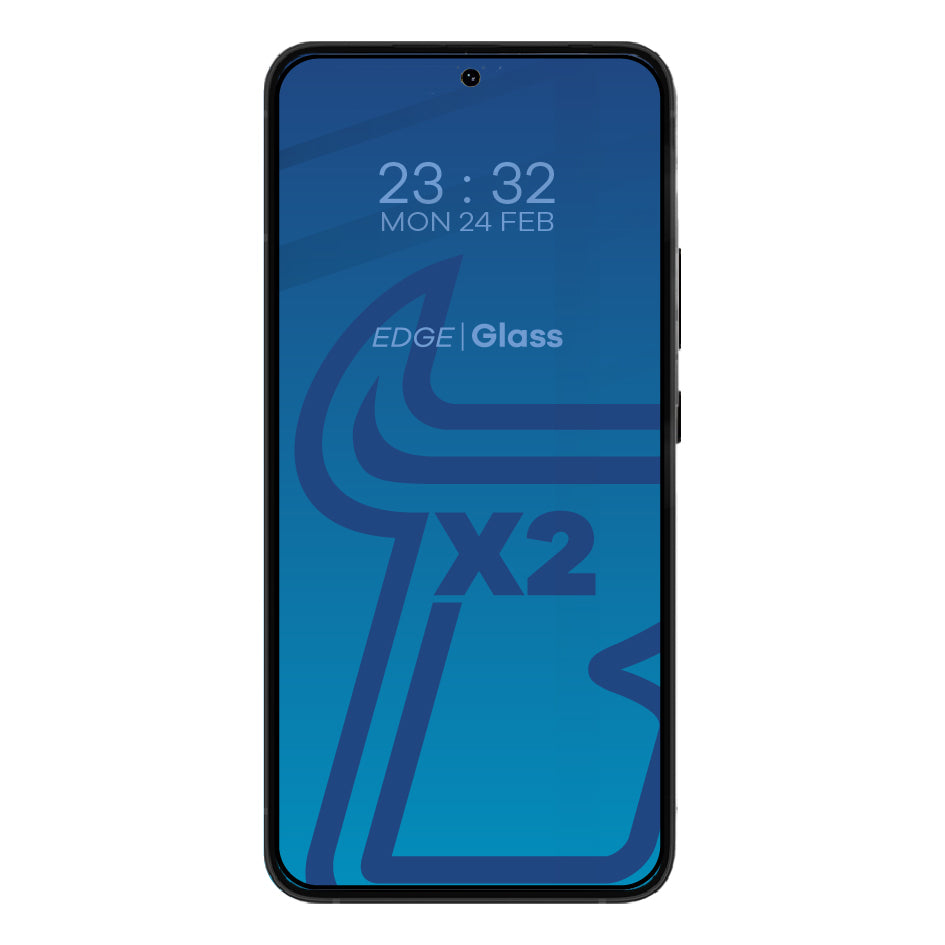 Gehärtetes Glas - 2 Stück + Kameraschutz für Galaxy S23, Bizon Glass Edge 2 Pack, Schwarz