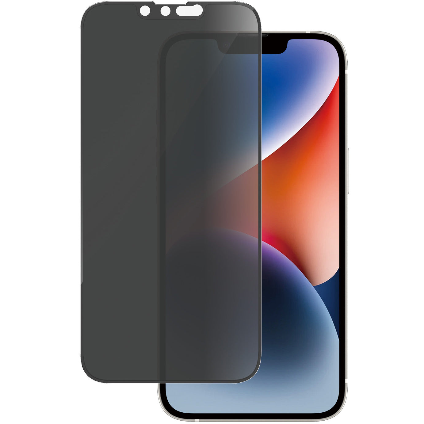 Gehärtetes Glas für iPhone 16e / 14 / 13 Pro / 13 für das gesamte Display, PanzerGlass Ultra-Wide Fit Privacy, Getönte mit schwarzer Rahmen