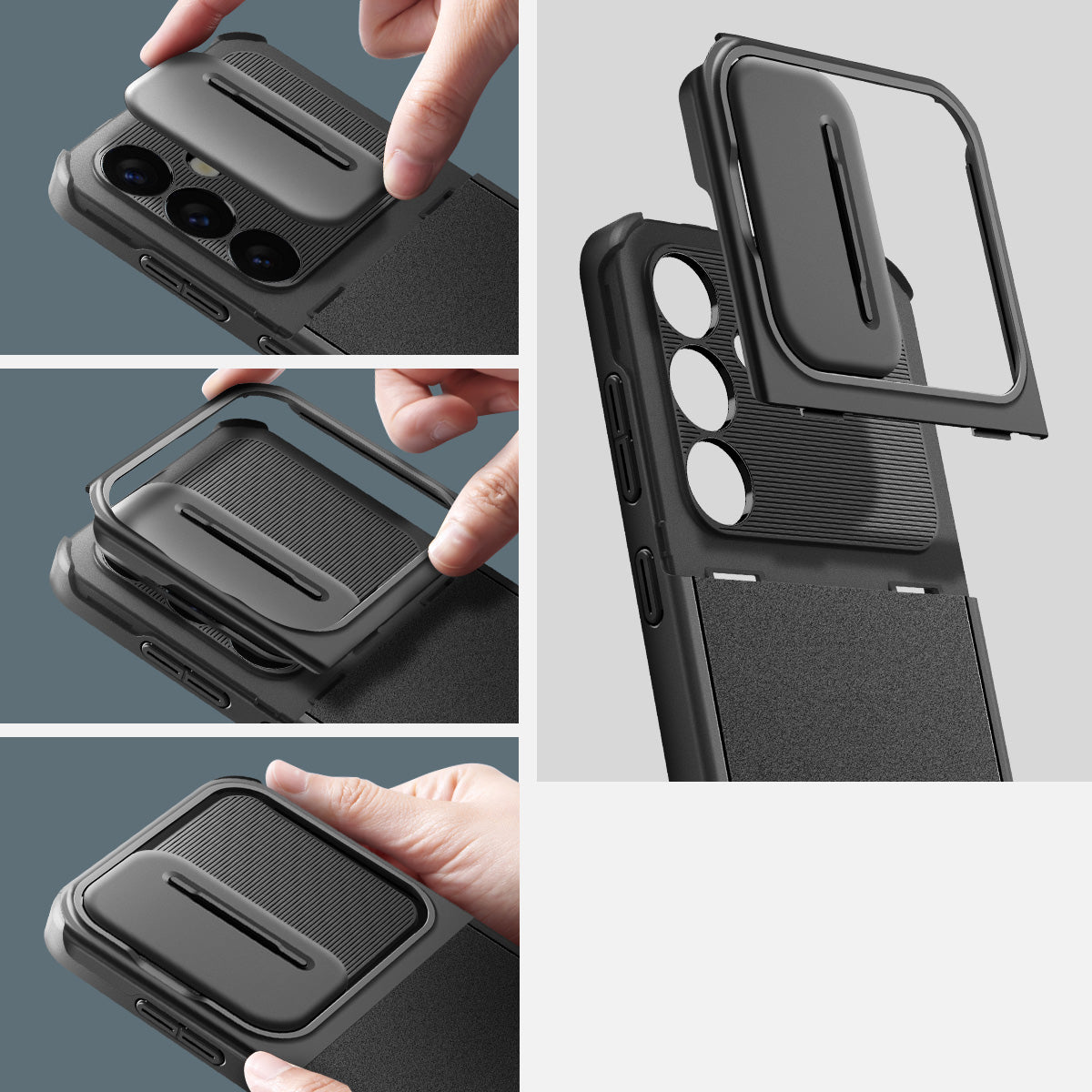 Schutzhülle für Galaxy S24, Spigen Optik Armor, Schwarz