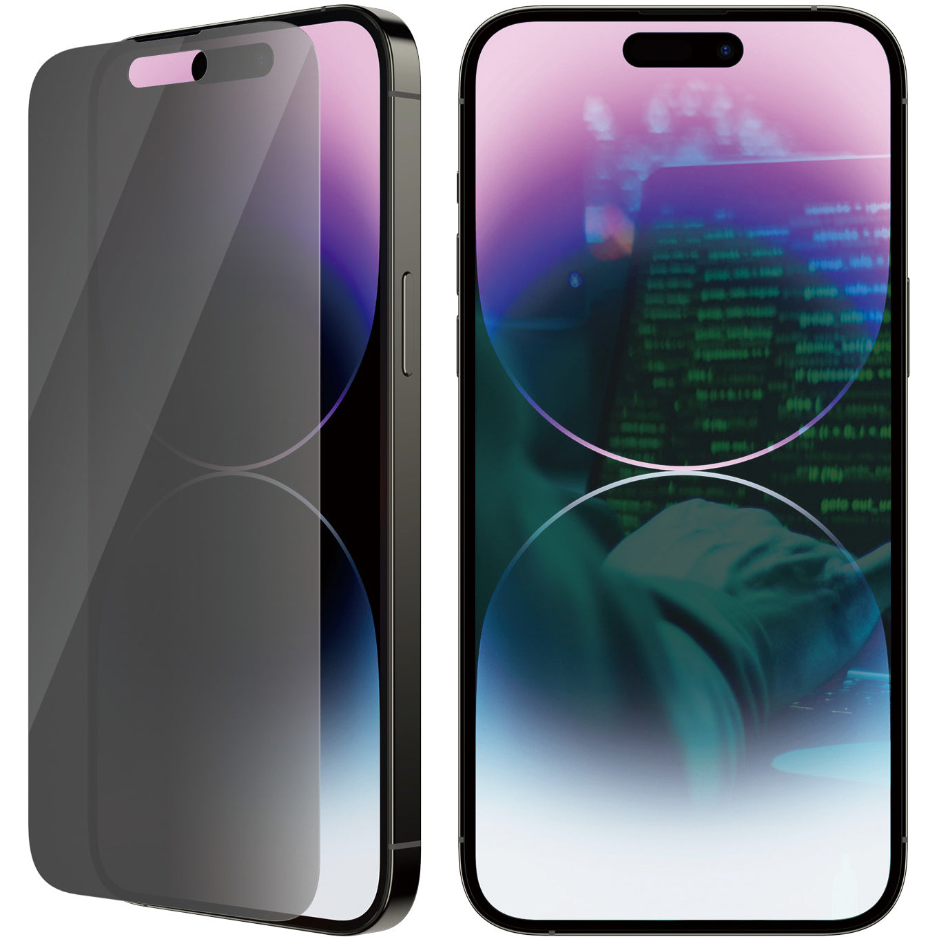 Gehärtetes Glas PanzerGlass Classic Fit Privacy für iPhone 14 Pro Max, Getönte