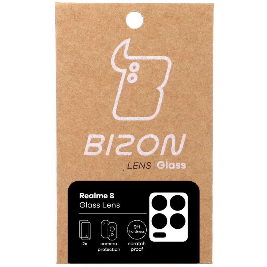 Gehärtetes Glas für die Kamera Bizon Glass Lens für Realme 8, 2 Stück