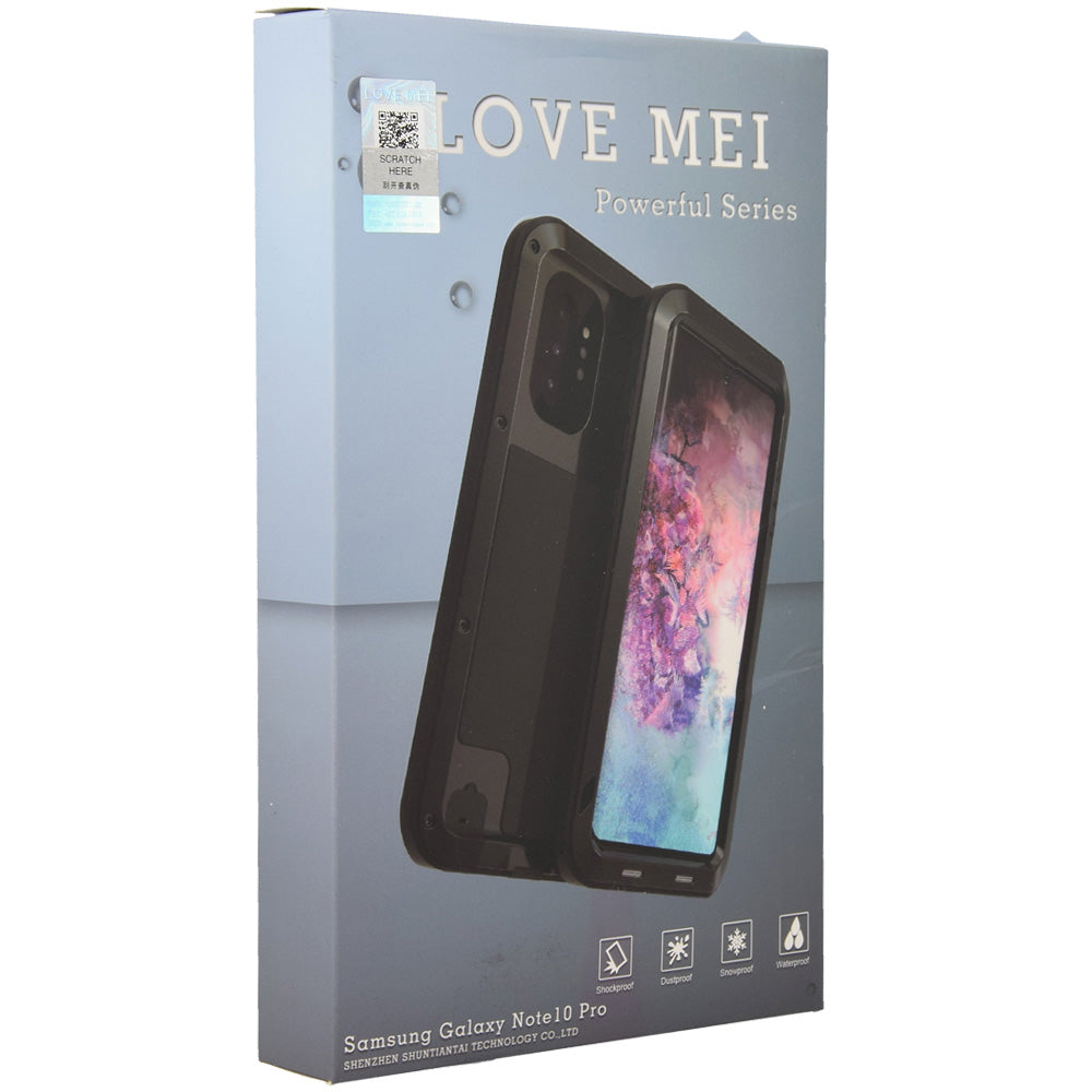 Gepanzerte Schutzhülle für Galaxy Note 10 Plus, Love Mei Powerful, Schwarz