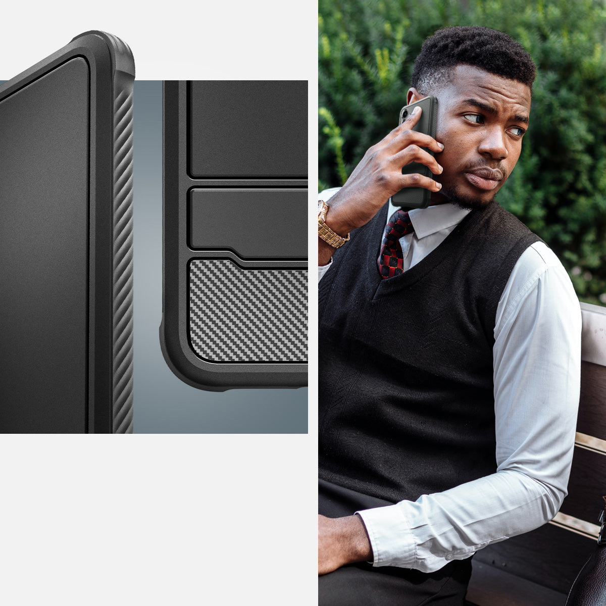 Schutzhülle für Galaxy S24 Plus, Spigen Rugged Armor, Schwarz