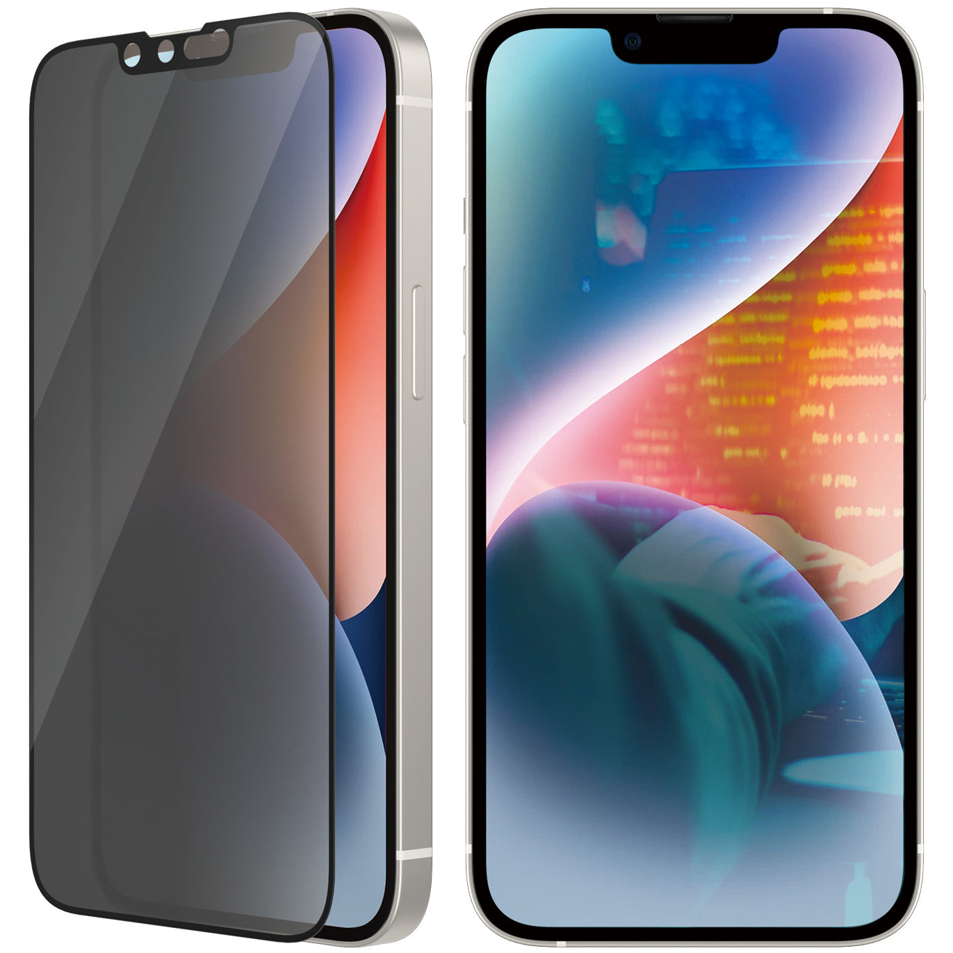 Gehärtetes Glas für iPhone 16e / 14 / 13 Pro / 13 für das gesamte Display, PanzerGlass Ultra-Wide Fit Privacy, Getönte mit schwarzer Rahmen