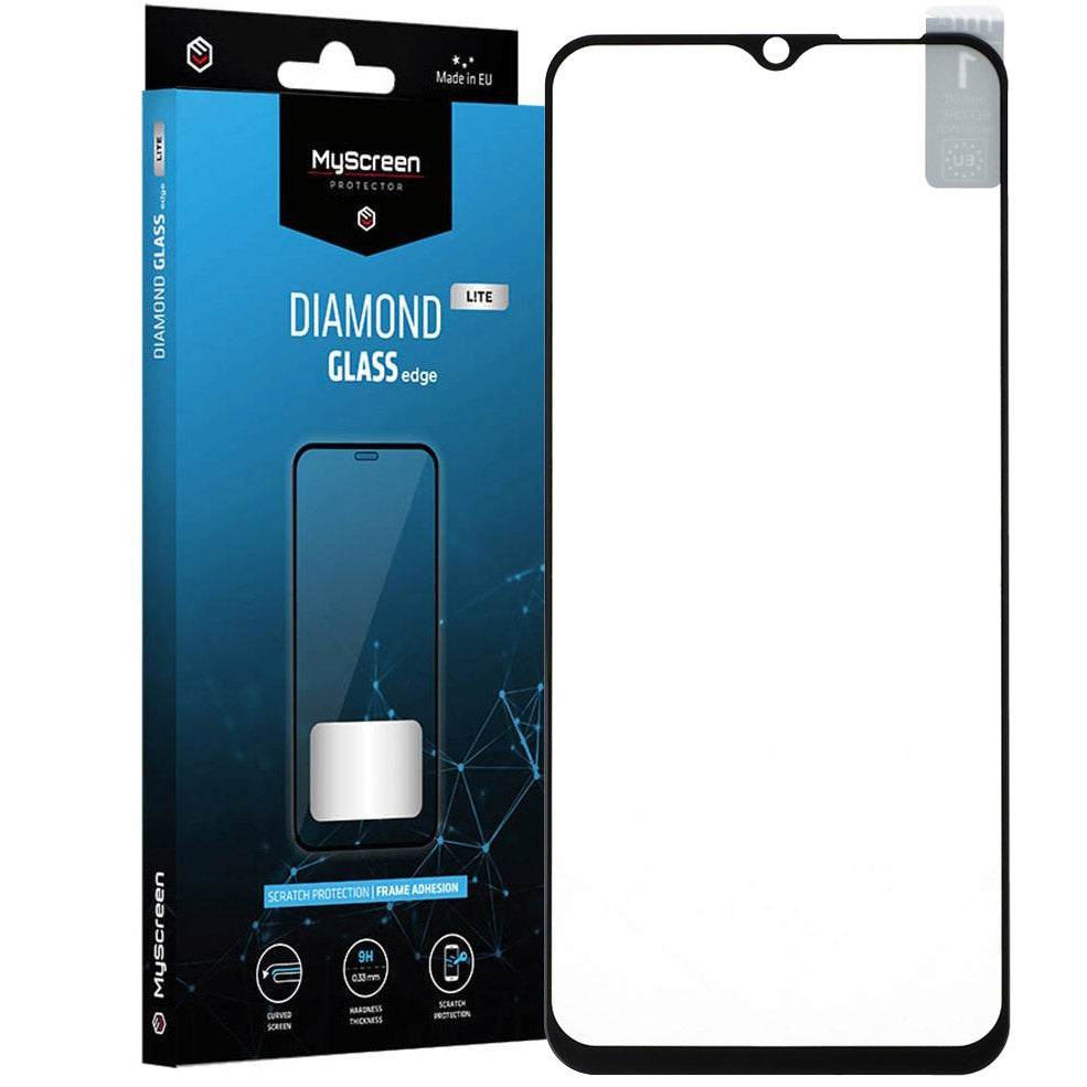 Glas MyScreen Diamond Glass Lite Edge Full Glue für Vivo Y33s, schwarzer Rahmen
