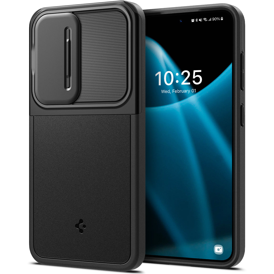Schutzhülle für Galaxy S24, Spigen Optik Armor, Schwarz