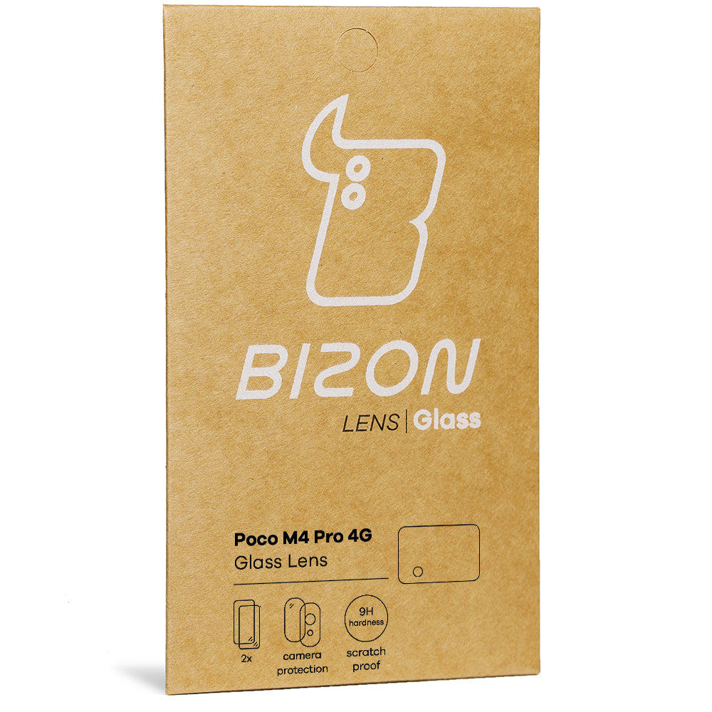 Gehärtetes Glas für die Kamera Bizon Glass Lens für Xiaomi Poco M4 Pro 4G, 2 Stück