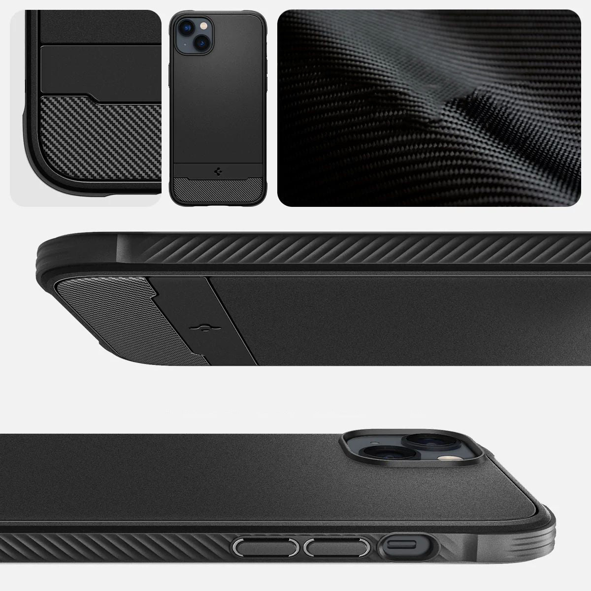 Schutzhülle Spigen Rugged Armor Mag mit MagSafe für iPhone 14, mattes Schwarz