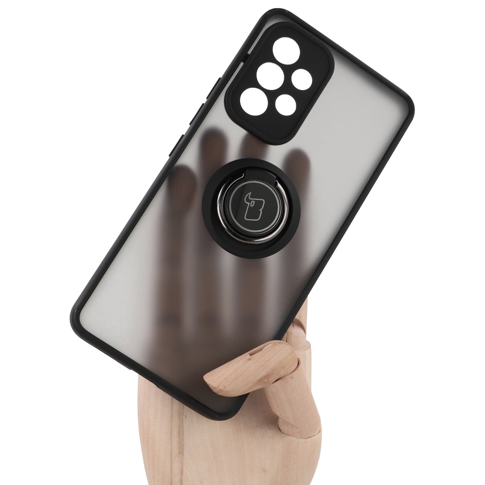 Handyhülle mit Fingergriff für Galaxy A53 5G, Bizon Case Hybrid Ring, getönt mit schwarzem Rahmen