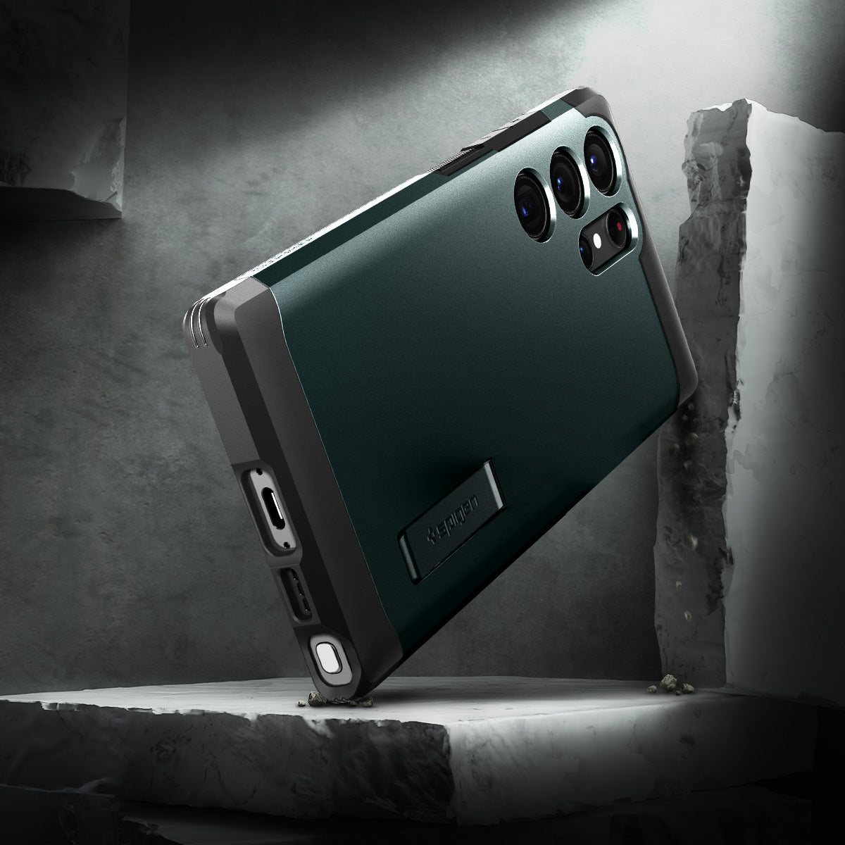 Schutzhülle Spigen Tough Armor für Galaxy S23 Ultra, Grün