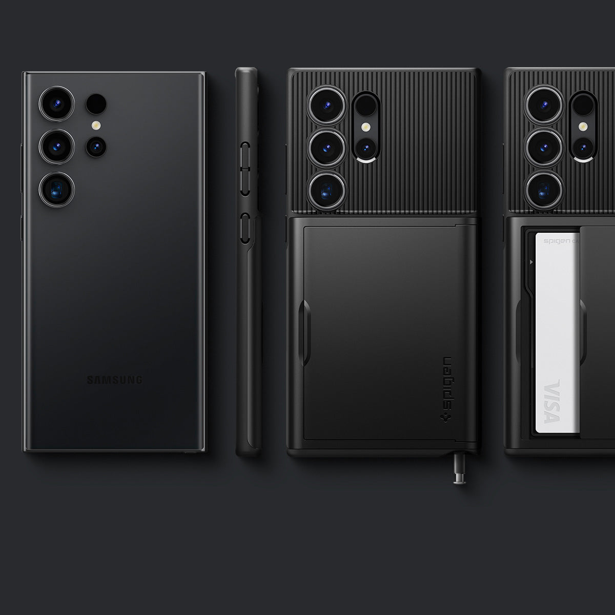 Schutzhülle für Galaxy S24 Ultra, Spigen Slim Armor CS, Schwarz