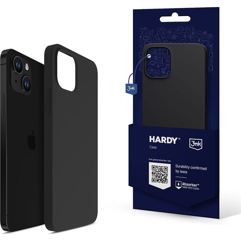 Schutzhülle 3mk Hardy Silicone MagCase MagSafe für Apple iPhone 15, Graphitgrau
