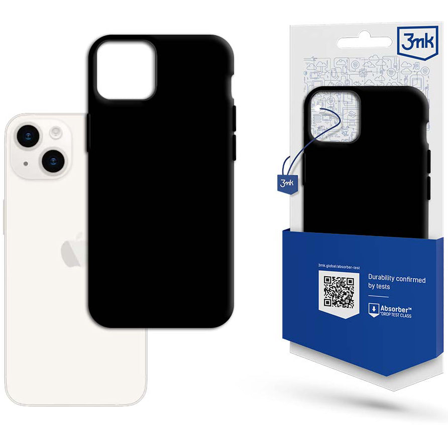 Schutzhülle 3mk Matt Case für Apple iPhone 15, Schwarz