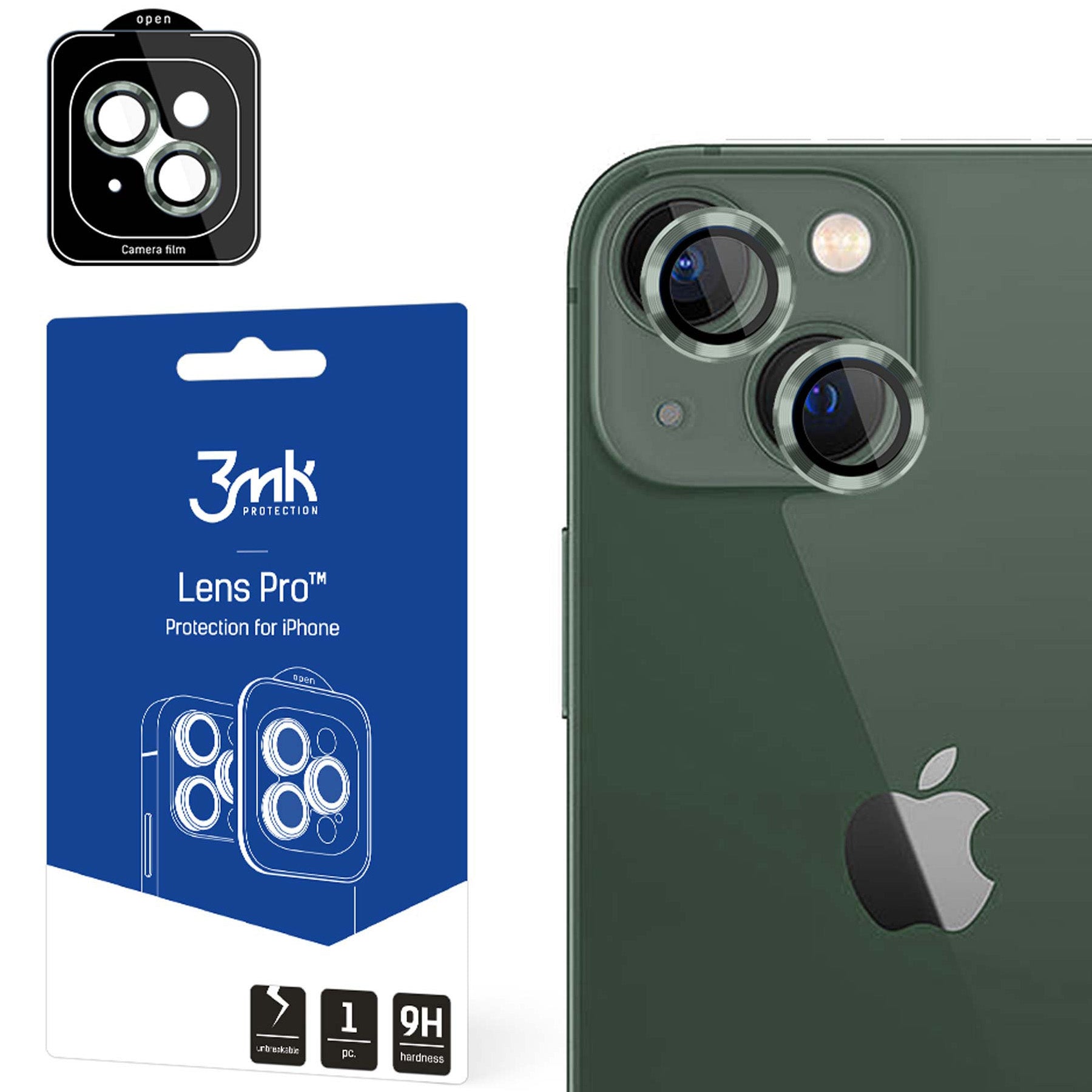 Objektivschutz 3mk Lens Protection Pro für iPhone 15 Plus, Grün