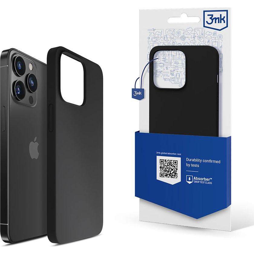 Schutzhülle 3mk Silicone Case für Apple iPhone 15 Pro, Schwarz
