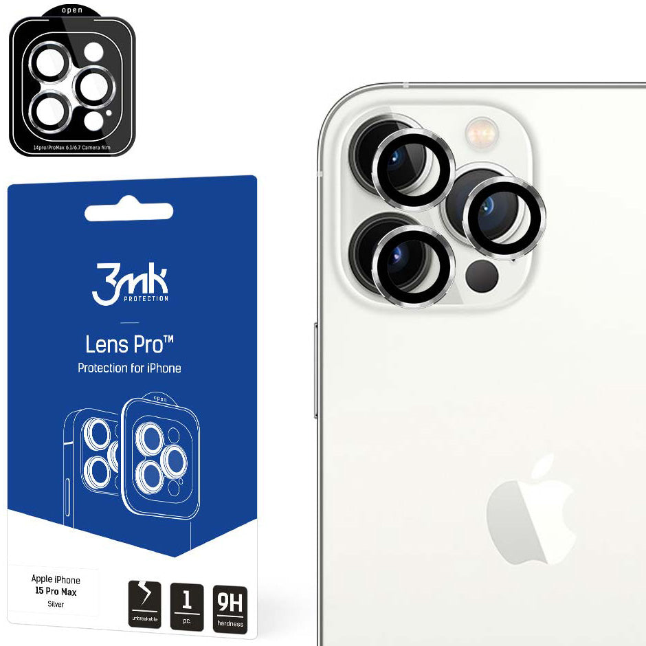 Objektivschutz 3mk Lens Protection Pro für iPhone 15 Pro Max, Silbern