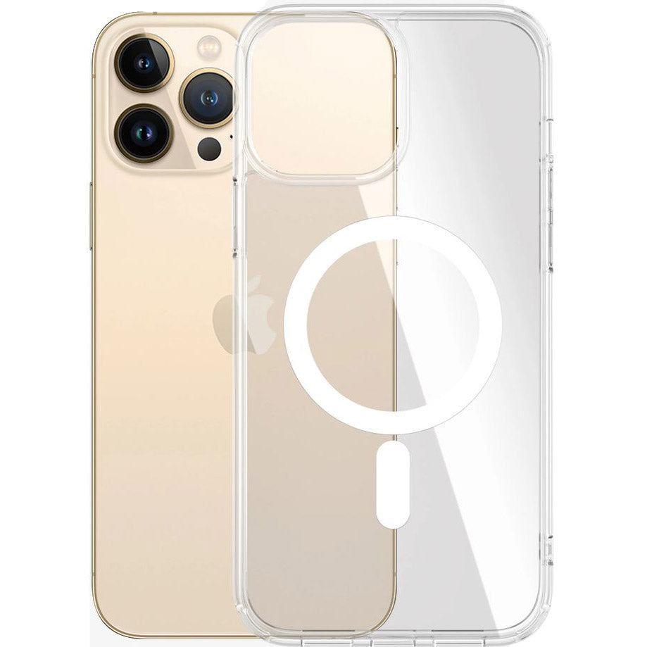 Antibakterielle Schutzhülle PanzerGlass HardCase MagSafe für iPhone 13 Pro Max, Transparent-Weiß