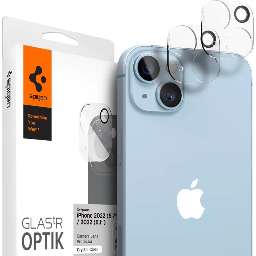 Glas für die Kamera Spigen Glas.tR Optik 2-Pack für iPhone 14 / 14 Plus, Transparent