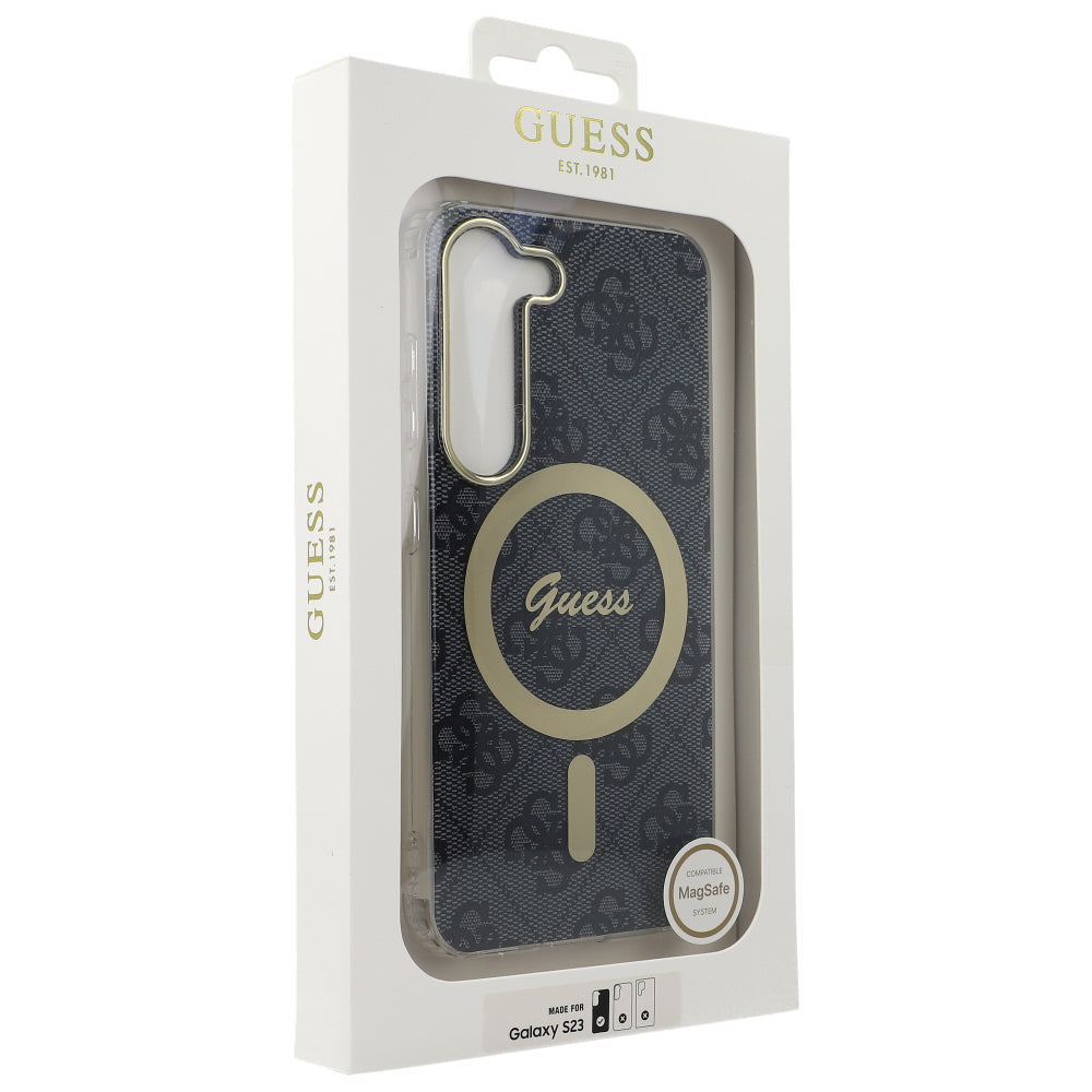 Guess Hardcase 4G MagSafe Tasche für Galaxy S23, Schwarz