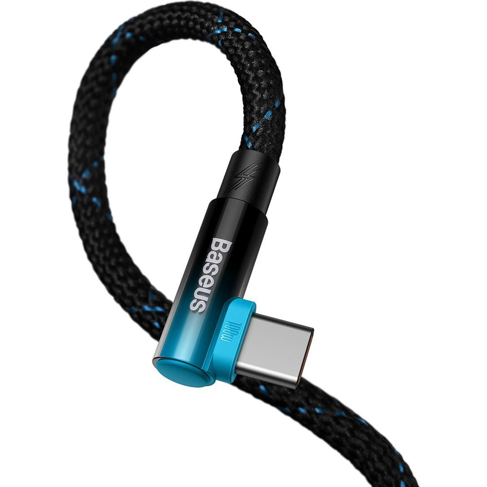 Kabel Baseus MVP 2 Elbow 100W 5A USB-C für USB-C 1m, Schwarz/Blau