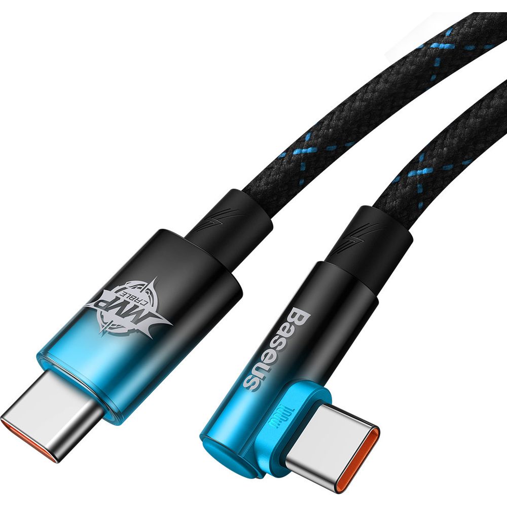 Kabel Baseus MVP 2 Elbow 100W 5A USB-C für USB-C 1m, Schwarz/Blau