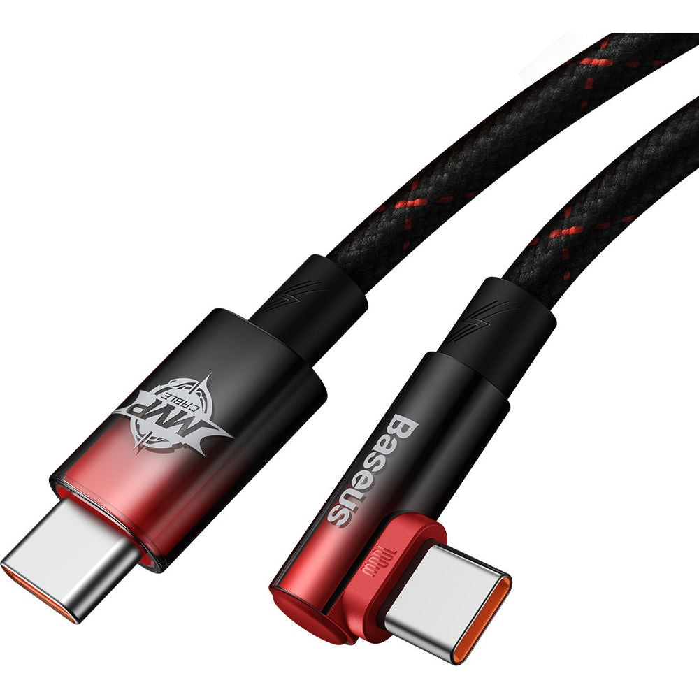 Kabel Baseus MVP 2 Elbow 100W 5A USB-C für USB-C 1m, Schwarz/Rot