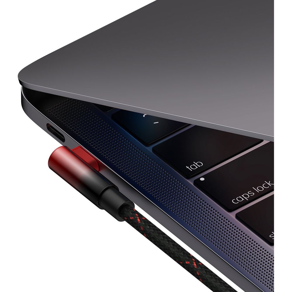 Kabel Baseus MVP 2 Elbow 100W 5A USB-C für USB-C 1m, Schwarz/Rot