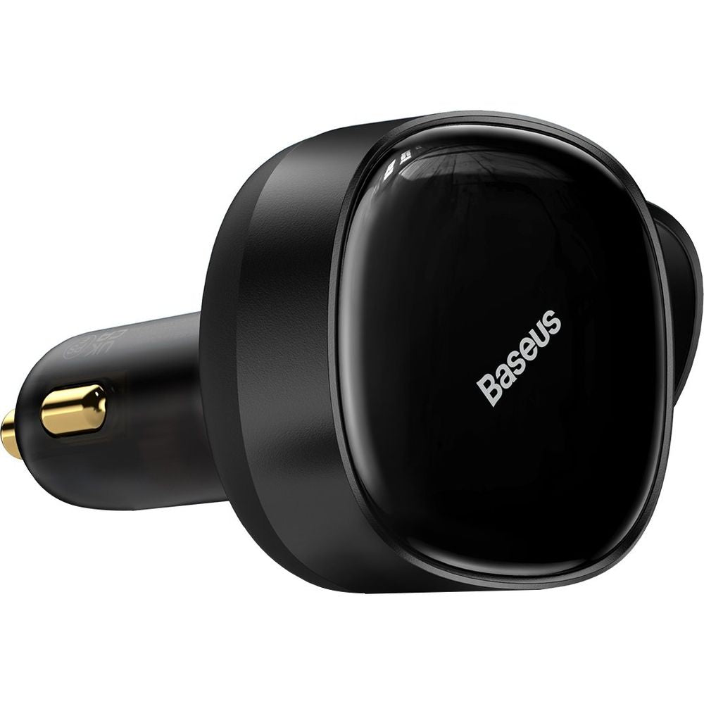 Autoladegerät Baseus Enjoyment Retractable 30W, 1x Lightning, 1x USB-C, Schwarz