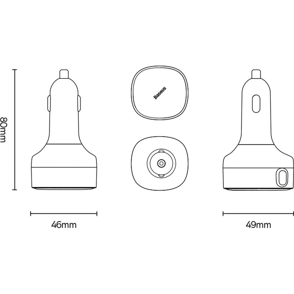 Autoladegerät Baseus Enjoyment Retractable 30W, 1x Lightning, 1x USB-C, Schwarz