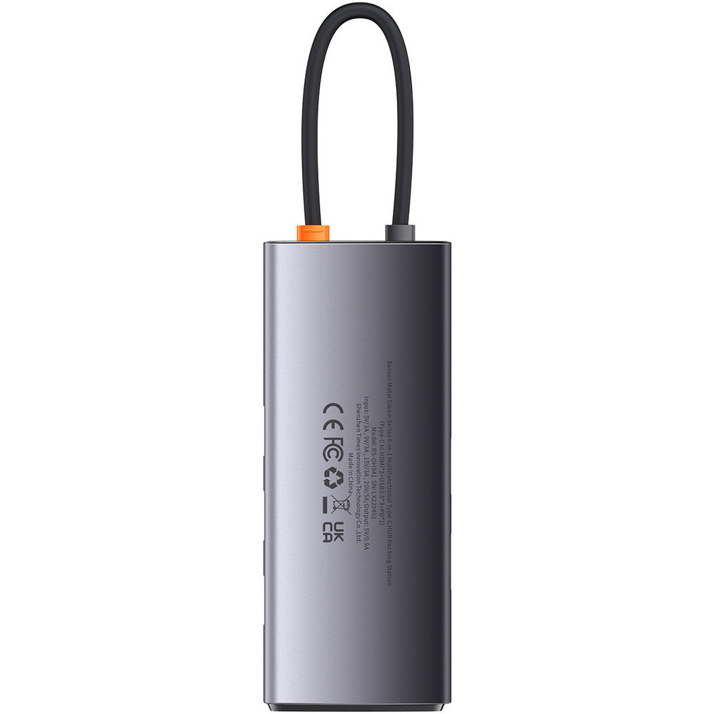Hub-Adapter Baseus Metal Gleam, 6w1 USB-C / 2x HDMI / 3x USB 3.2, Grau