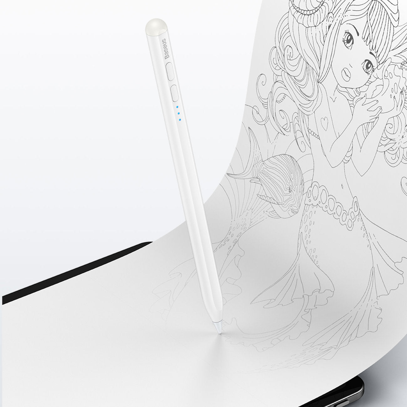 Stift Baseus Smooth Writing Active Stylus für iPad / Pro / Air / Mini (2018 und neuere), Weiß