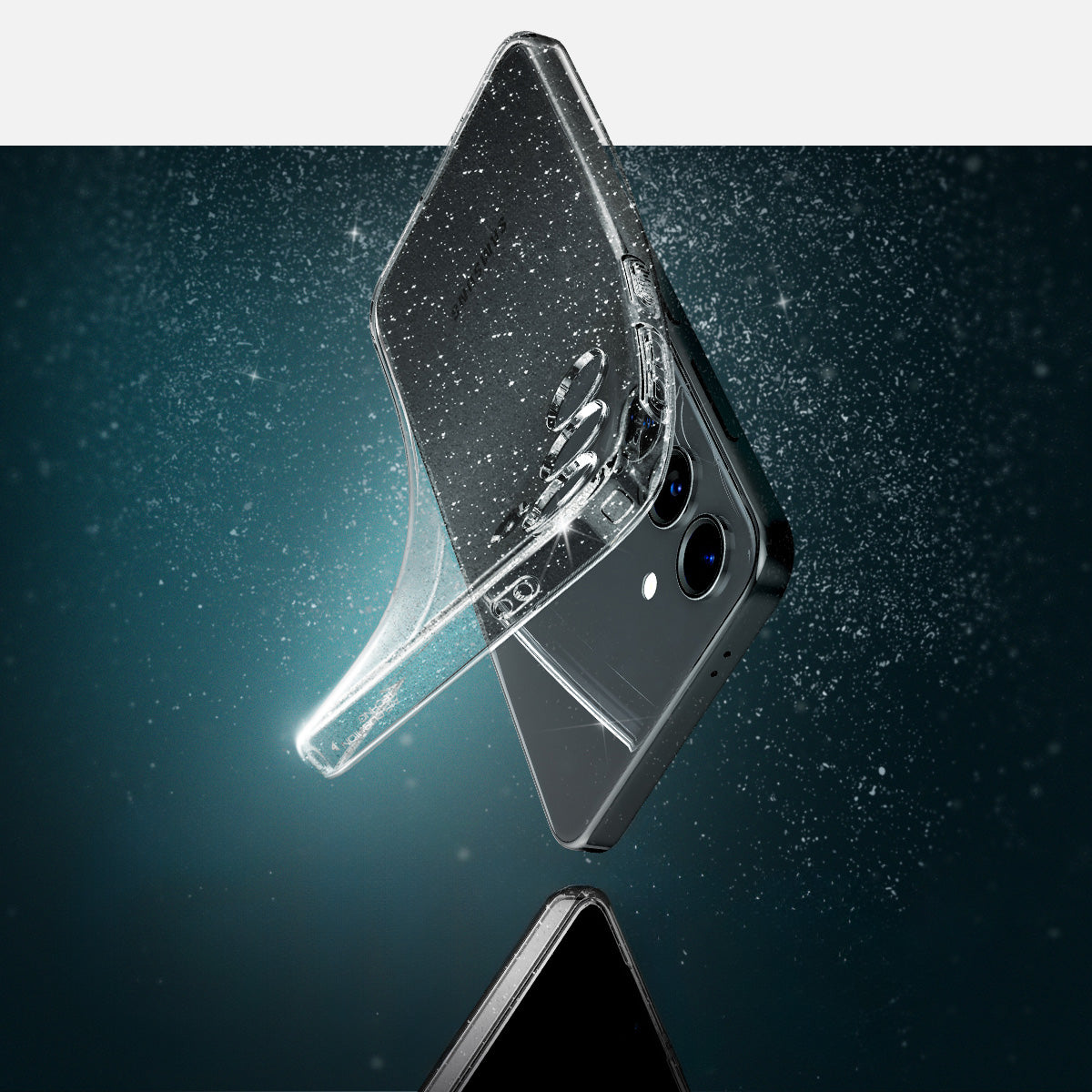 Schutzhülle für Galaxy S24, Spigen Liquid Crystal Glitter, Transparent mit Glitzer