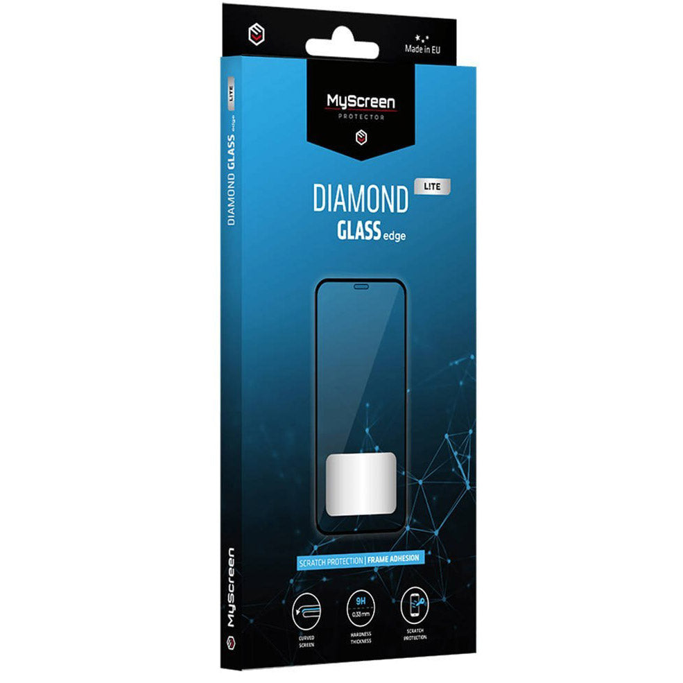 Glas MyScreen Diamond Glass Lite Edge Full Glue für Vivo Y33s, schwarzer Rahmen