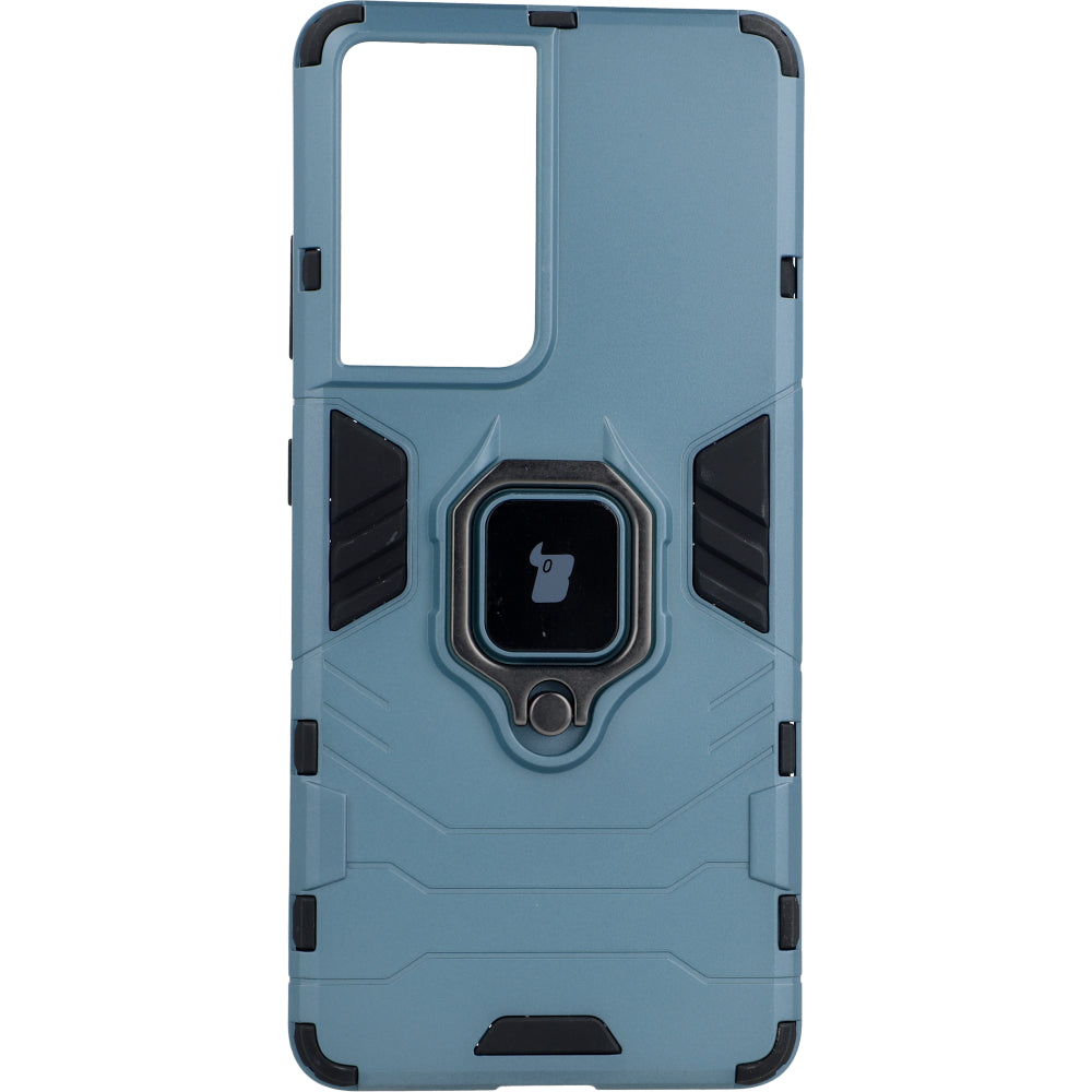 Schutzhülle Bizon Case Armor Ring für Galaxy S21 Ultra, Blau