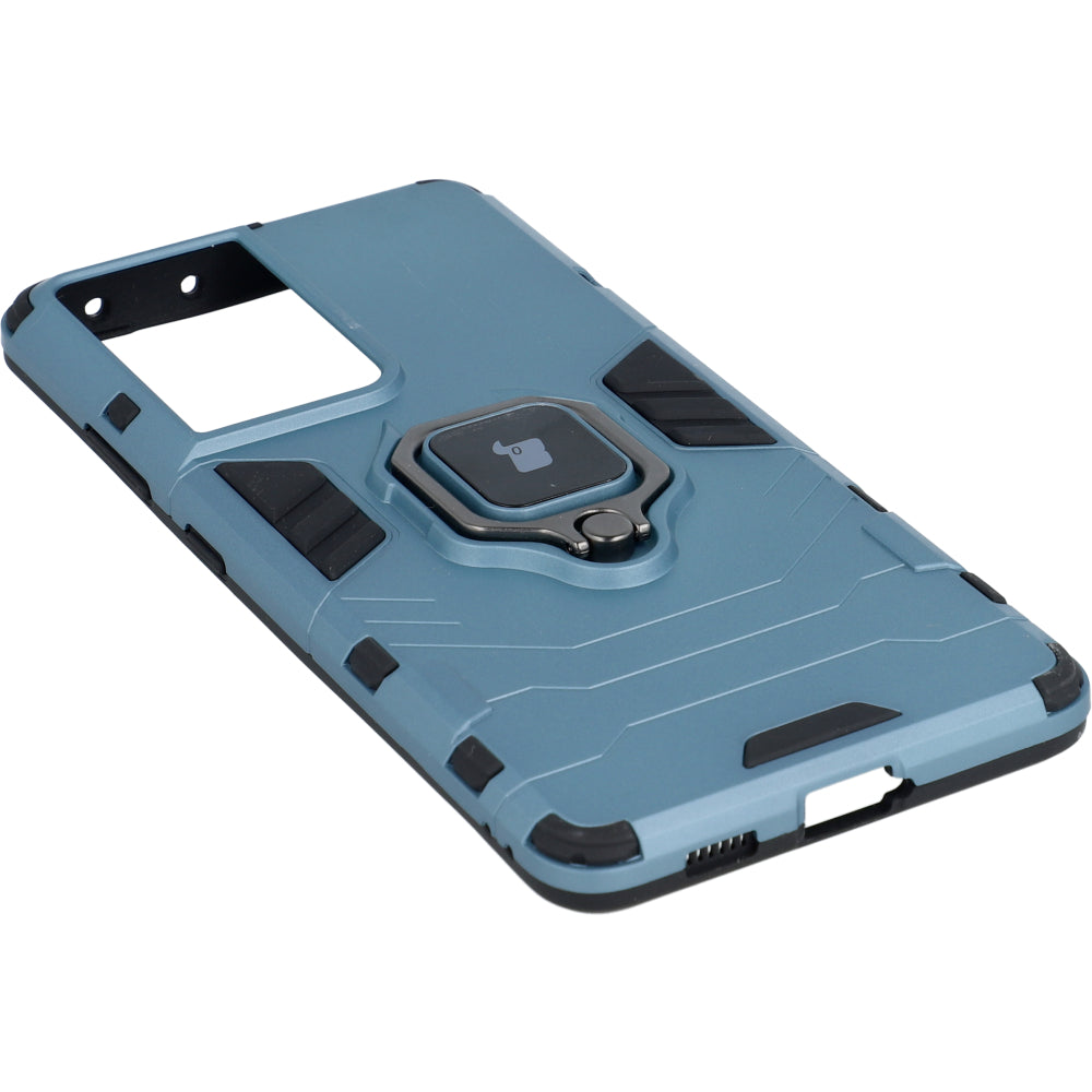 Schutzhülle Bizon Case Armor Ring für Galaxy S21 Ultra, Blau
