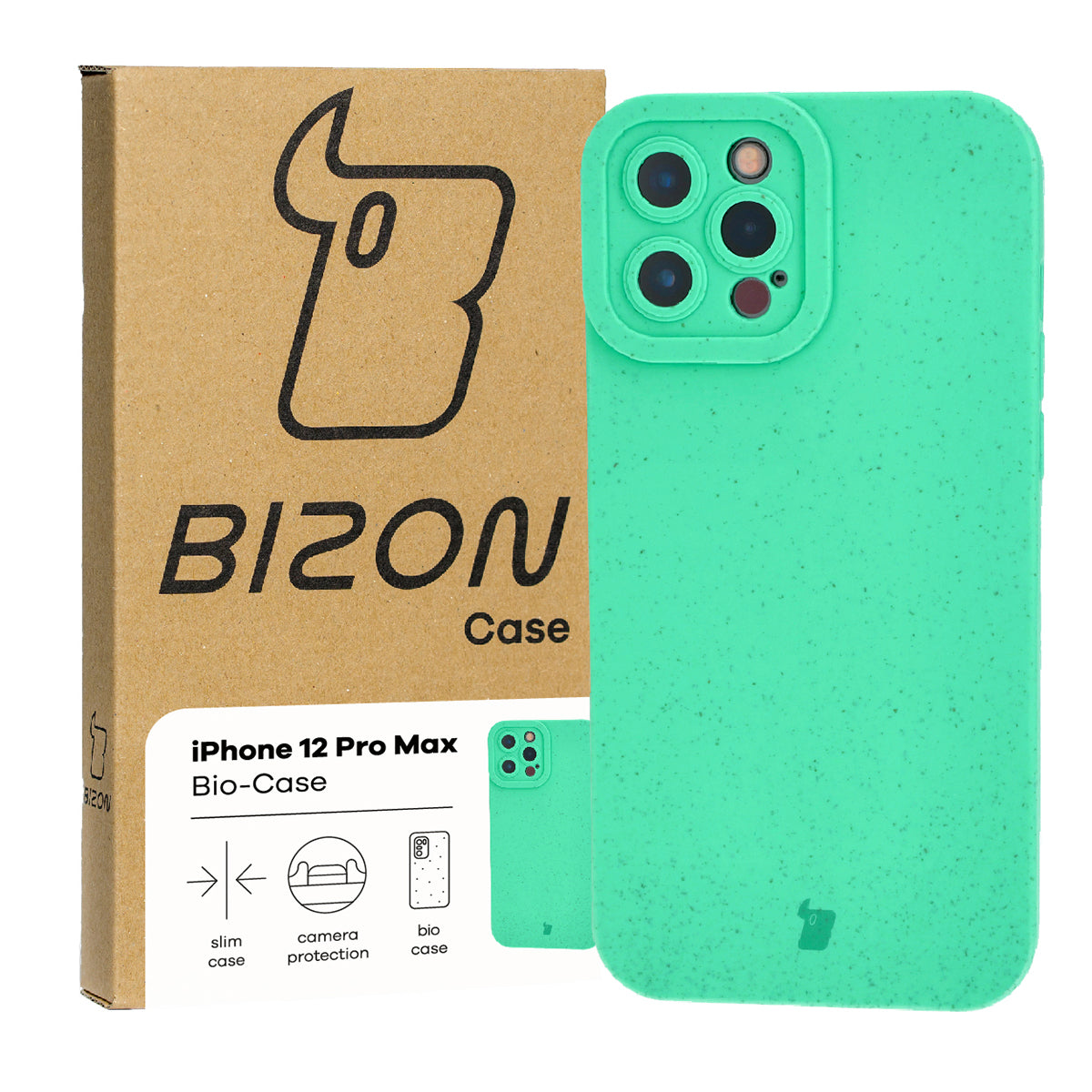 Ökologische Schutzhülle für iPhone 12 Pro Max, Bizon Bio Case, Grün