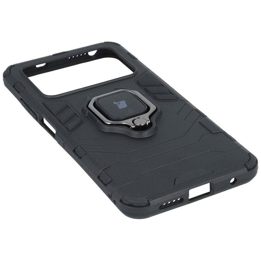 Schutzhülle Bizon Case Armor Ring für Xiaomi Poco M4 Pro 4G, Schwarz