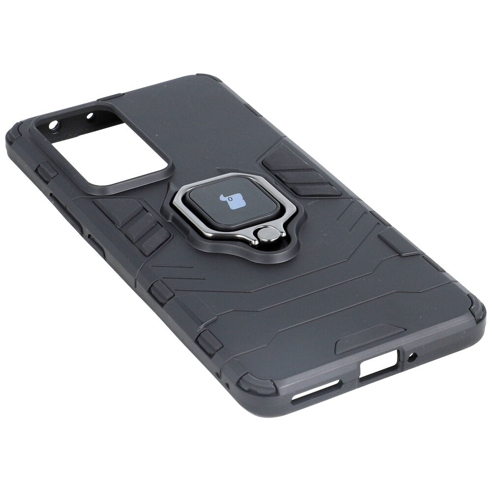 Schutzhülle Bizon Case Armor Ring für Xiaomi 12 Pro, Schwarz
