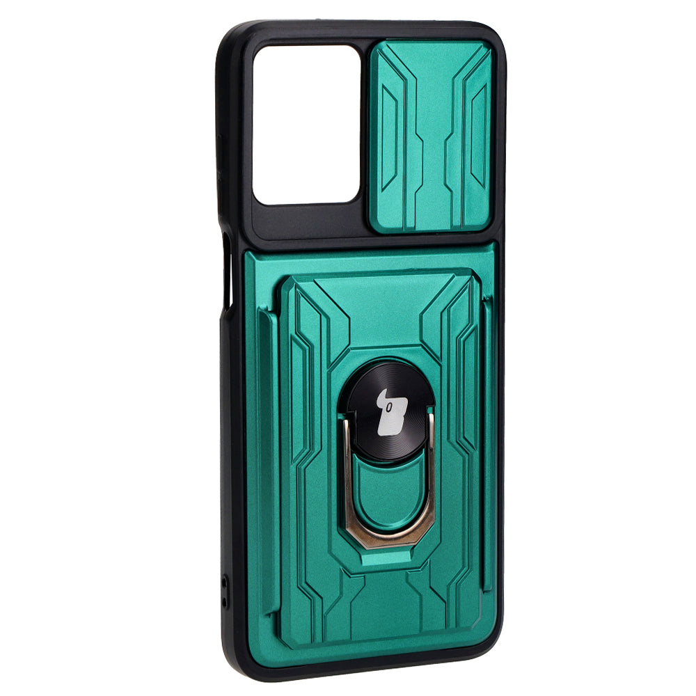 Schutzhülle Bizon Case Camshield Card Slot Ring für Motorola Moto G13 / G23 / G53 5G, Grün