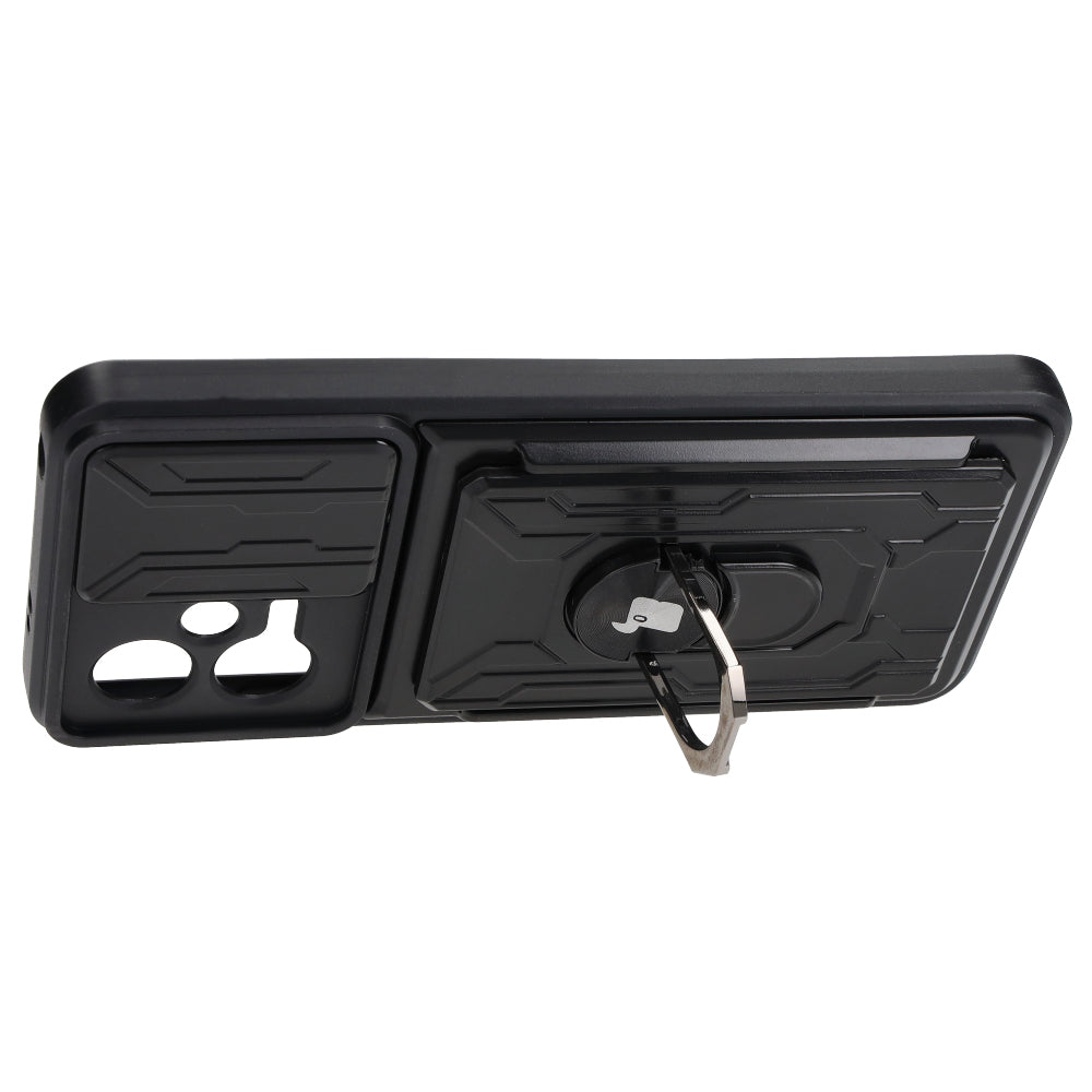 Schutzhülle Bizon Case Camshield Card Slot Ring für Xiaomi POCO X5, Schwarz