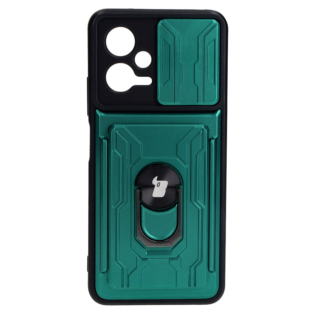 Schutzhülle Bizon Case Camshield Card Slot Ring für Xiaomi POCO X5, Grün