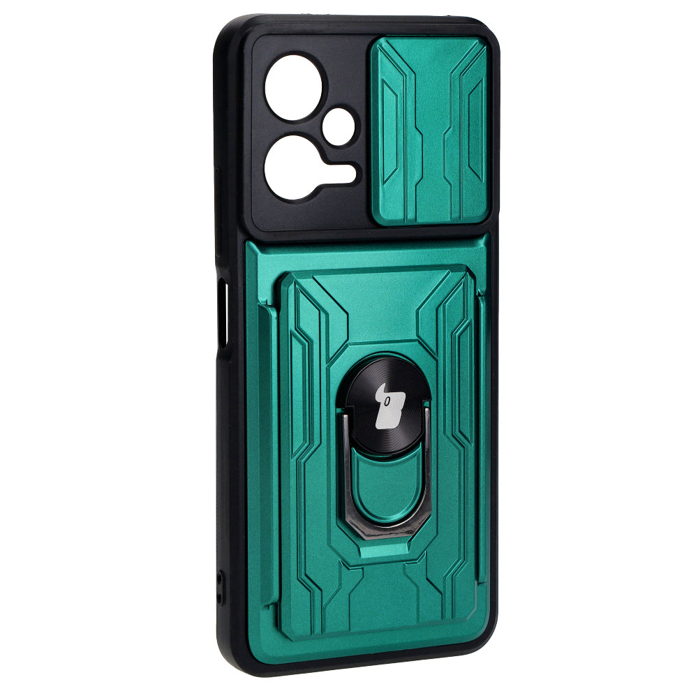Schutzhülle Bizon Case Camshield Card Slot Ring für Xiaomi POCO X5, Grün