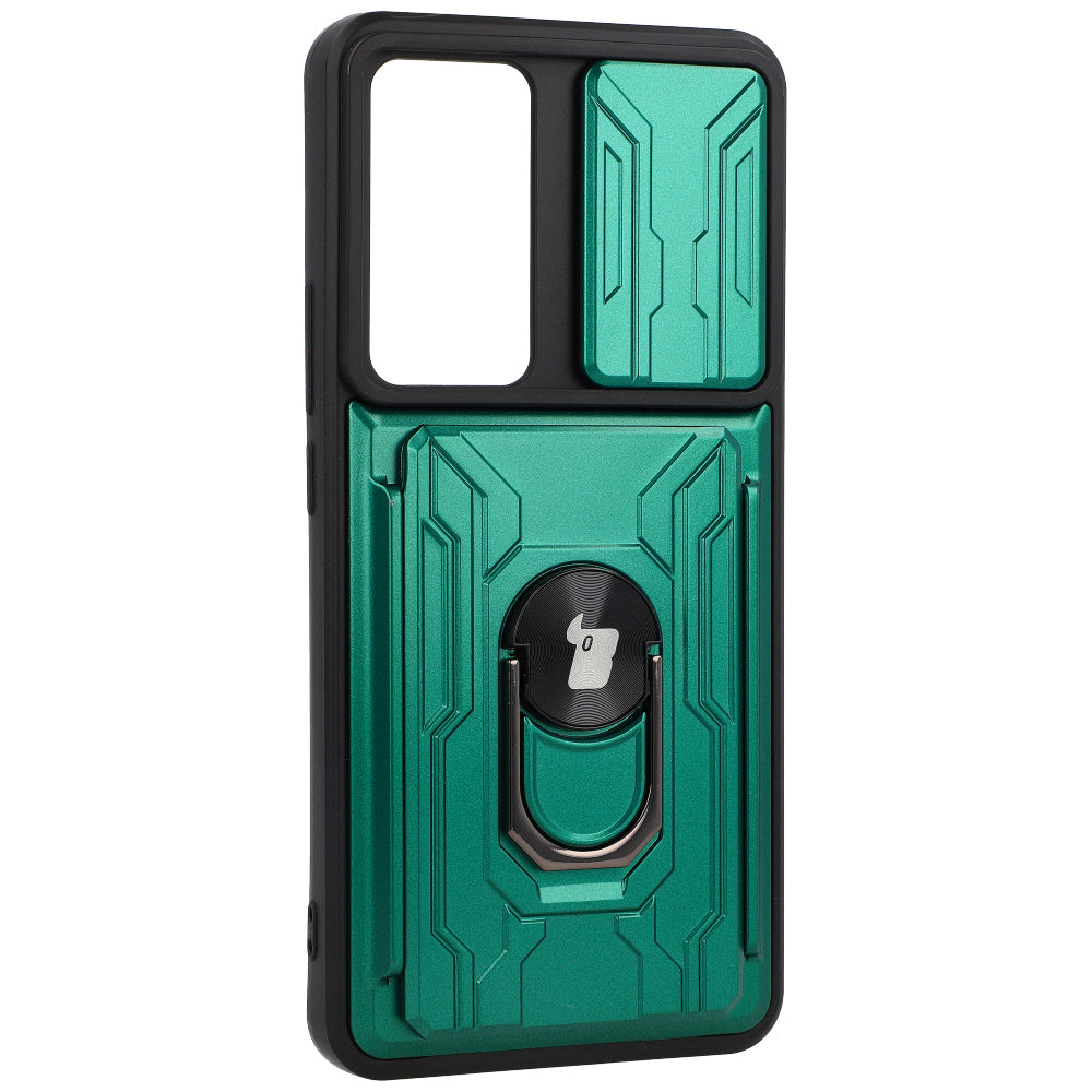 Schutzhülle Bizon Case Camshield Card Slot Ring für Xiaomi 12T, Grün